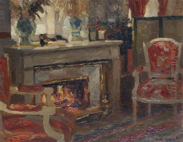 Le Coin Du Feu Oil Painting by Victor Olivier Gilsoul
