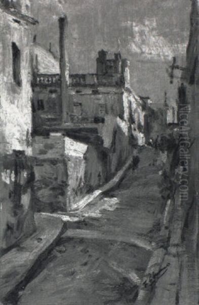 Calle De Una Villa Oil Painting by Francisco Gimeno Arasa