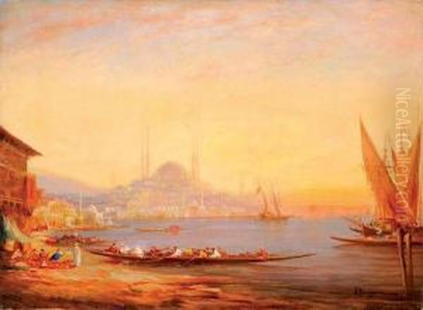 Vue D'istanbul Oil Painting by Adolphe Bachmann