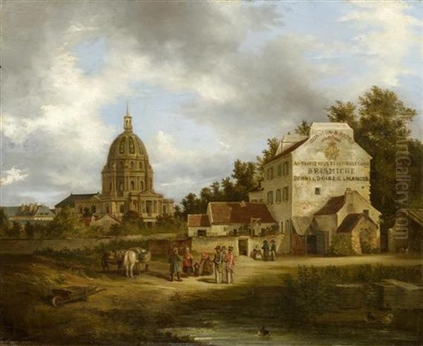 Ansicht Des Dome Des Invalides In Paris Oil Painting by Karl Girardet