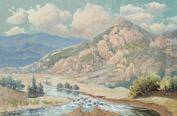 Sun-bathed Hills Oil Painting by Frank Joseph Girardin