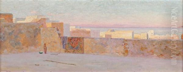 Terrasse A Tanger Oil Painting by Louis Auguste Girardot