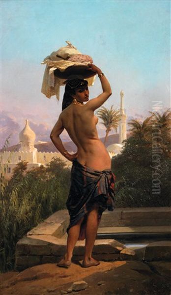 Jeune Lavandiere Oil Painting by Eugene Pierre Francois Giraud