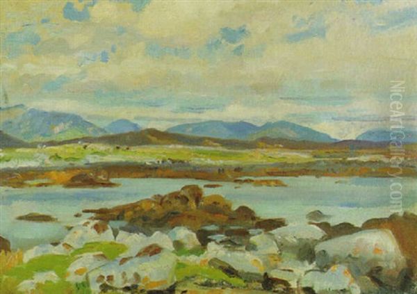 Rocky Coast Oil Painting by Wilfred Gabriel De Glehn