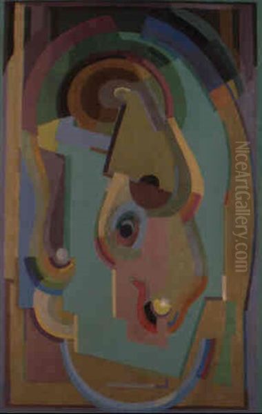 Composition Violet Et Vert Oil Painting by Albert Gleizes