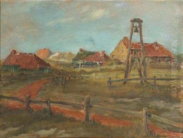 Village Landscape Oil Painting by Vera Glinka