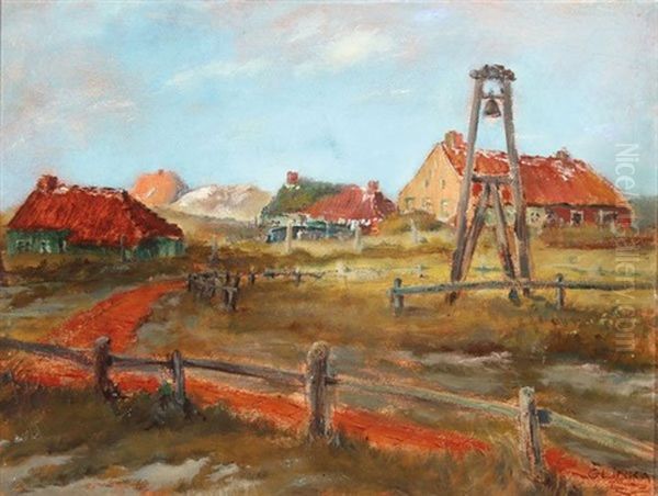 A Village Landscape Oil Painting by Vera Glinka