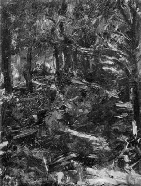 Wooded Landscape Oil Painting by Henry J. Glintenkamp