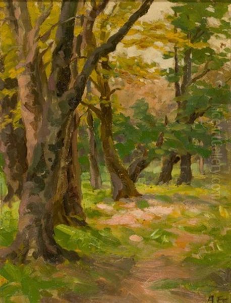 Forest Glade Oil Painting by Allerley Glossop