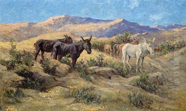 Lesotho Ponies Oil Painting by Allerley Glossop