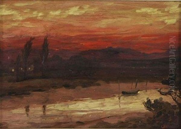 Sunset Oil Painting by Allerley Glossop