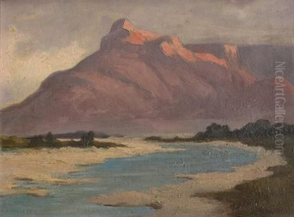 Devil's Peak From Milnerton Oil Painting by Allerley Glossop