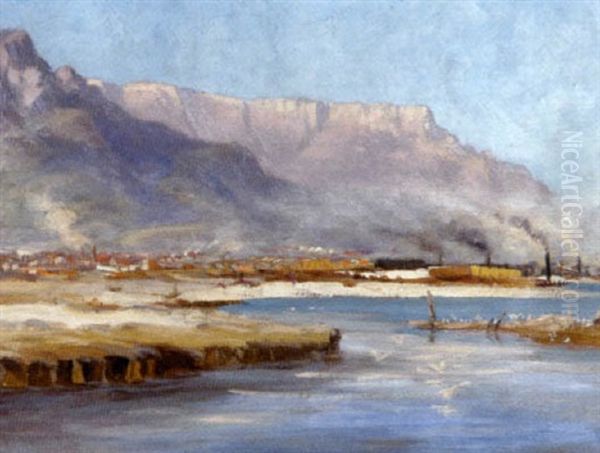 A View Of Woodstock, Table Mountain In The Distance Oil Painting by Allerley Glossop