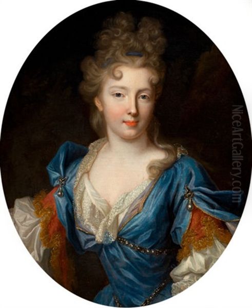 Francoise-marie De Bourbon, Duchesse D'orleans (daughter Of Gaston D'orleans) Oil Painting by Pierre Gobert