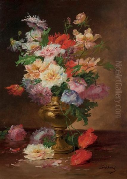 Bouquet De Fleurs Oil Painting by Alfred Godchaux
