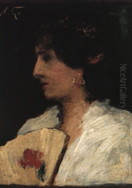 Portrait D'eva Gonzalez Oil Painting by Norbert Goeneutte