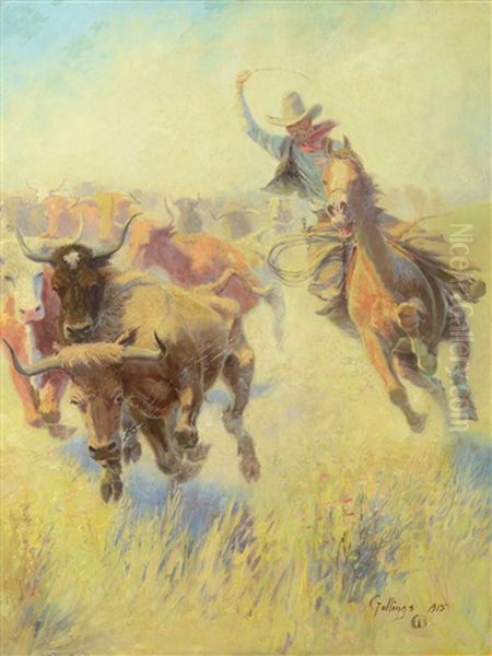 Turning The Lead Oil Painting by Elling William Gollings