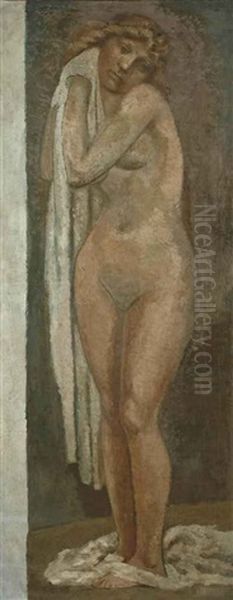 Nu Debout Penche A Sa Toilette Oil Painting by Julio Gonzalez