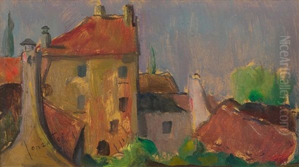 Ansicht Eines Dorfes Oil Painting by Guido Gonzato