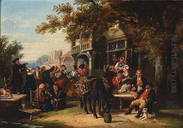A Village Festival Oil Painting by Frederick Goodall