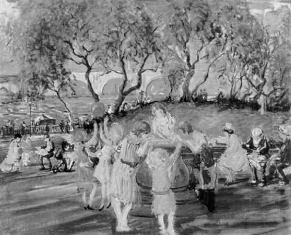 At The Fountain Oil Painting by Arthur Clifton Goodwin