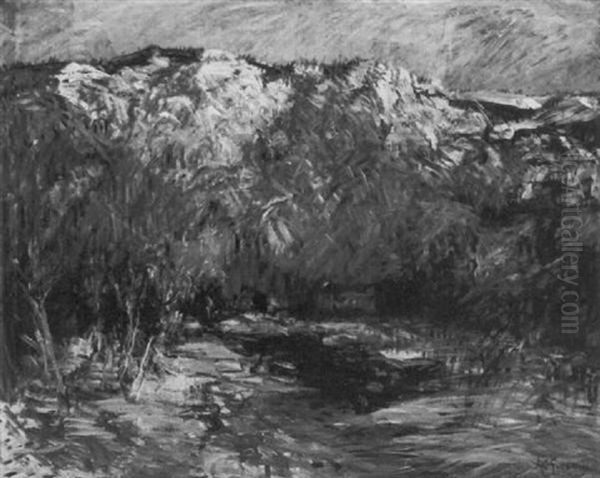 Sprawling Mountain Landscape With Lush Foliage Oil Painting by Arthur Clifton Goodwin