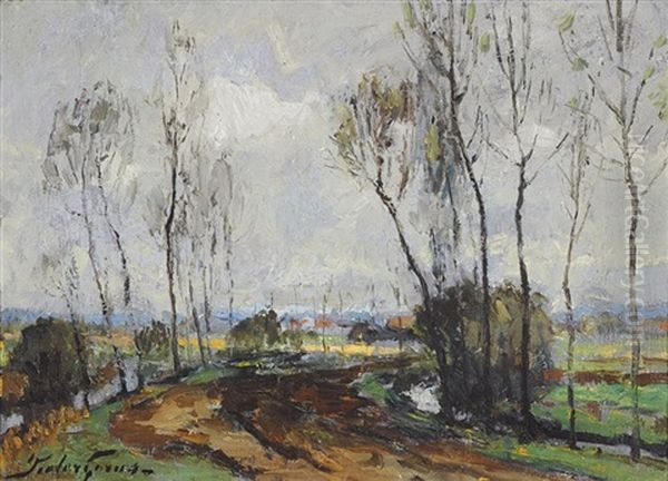 Temps Gris - Au Printemps Oil Painting by Pieter Gorus