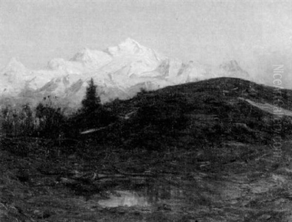 Alpine Glow, Mont Blanc Oil Painting by Albert Henri John Gos