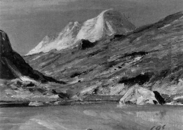 La De Riffelberg Et Breithorn Oil Painting by Albert Henri John Gos