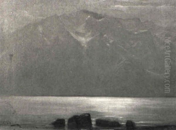 Le Gramont Au Clair De Lune Oil Painting by Albert Henri John Gos