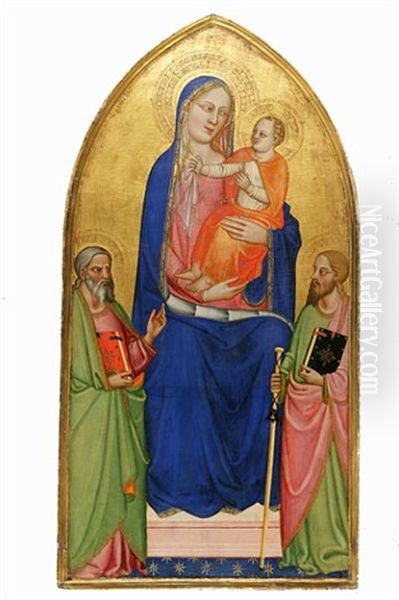 Madonna And Child With Music Making Angels Oil Painting by Jan Gossaert
