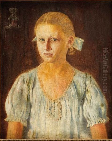 Portret Dziewczynki Oil Painting by Jan Gotard