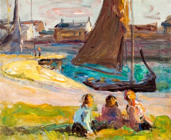 In De Haven Van Douarnenez, Bretagne Oil Painting by Moricz Goth