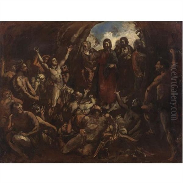 Christ's Descent Into Limbo Oil Painting by Francisco Goya Fuendetodos
