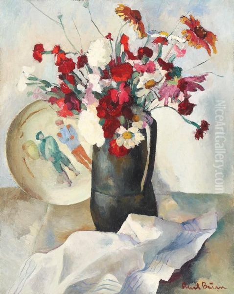Plain Flowers Oil Painting by Aurel Baesu