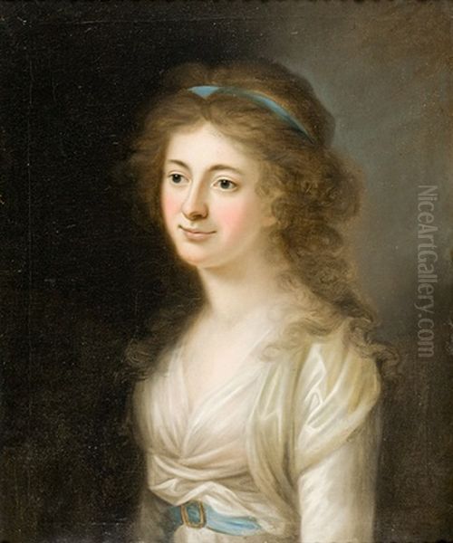 Bildnis Der Grafin Louise Von Lebedur, Geb. Schele Oil Painting by Anton Graff
