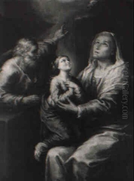 Anna Und Joachim Mit Ihrer Tochter Maria Oil Painting by Daniel Gran