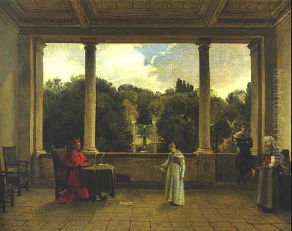 The Aldobrandini Loggia At Frascati Oil Painting by Francois Marius Granet