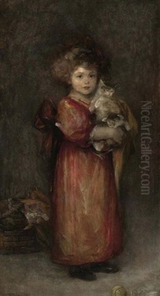 Katzenmutterchen Oil Painting by Susanne Renate Granitsch