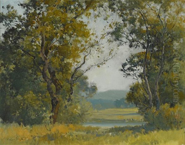 Marin County View Oil Painting by Percy Gray