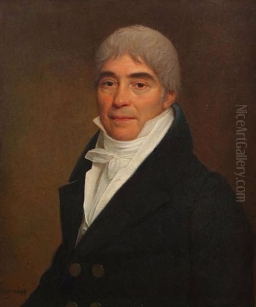 Portrait D'homme En Buste Oil Painting by Albertus Jacob Frans Gregorius