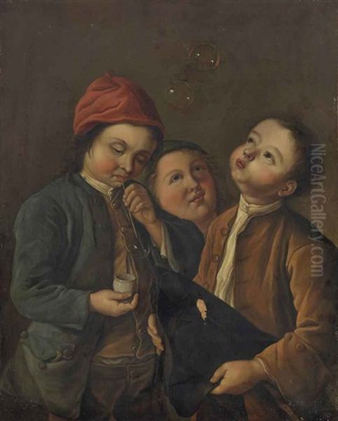 Les Bulles De Savon Oil Painting by Gabriel Gresly