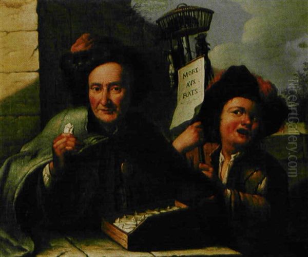 Les Marchands De Mort Aux Rats Oil Painting by Gabriel (Gaspard) Gresly