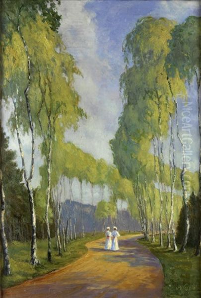 Mittagsspaziergang Oil Painting by Arthur Griehl