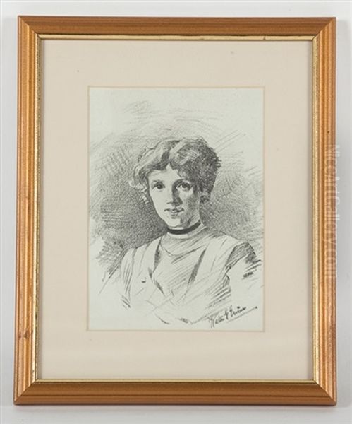Portrait Of The Artist's Niece Oil Painting by Walter Graham Grieve