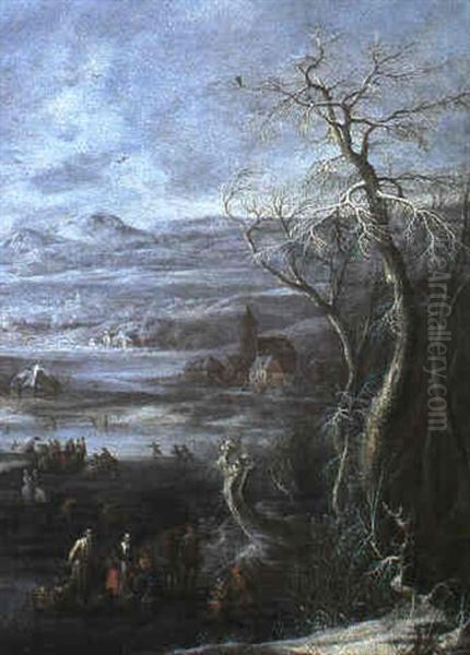 Paysage De Neige Oil Painting by Robert Griffier