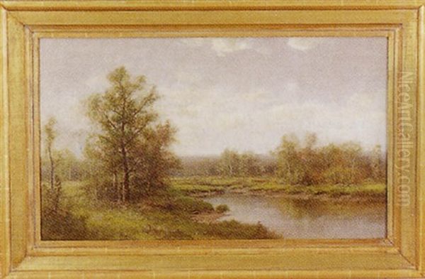 Landscape With Meandering Stream Oil Painting by Thomas Bailey Griffin