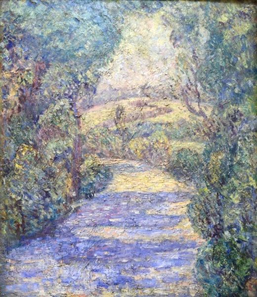 Impressionistic Landscape Double Sided Oil Painting by Walter Griffin