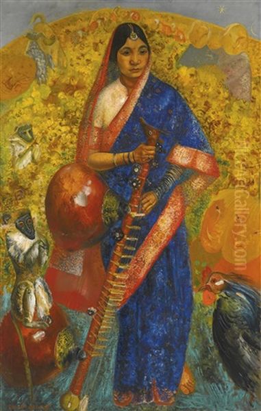 Ramayana Oil Painting by Boris Dmitrievich Grigoriev