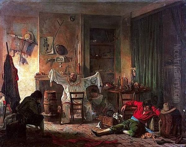 Scene D'atelier Oil Painting by Antoine Jean Bail